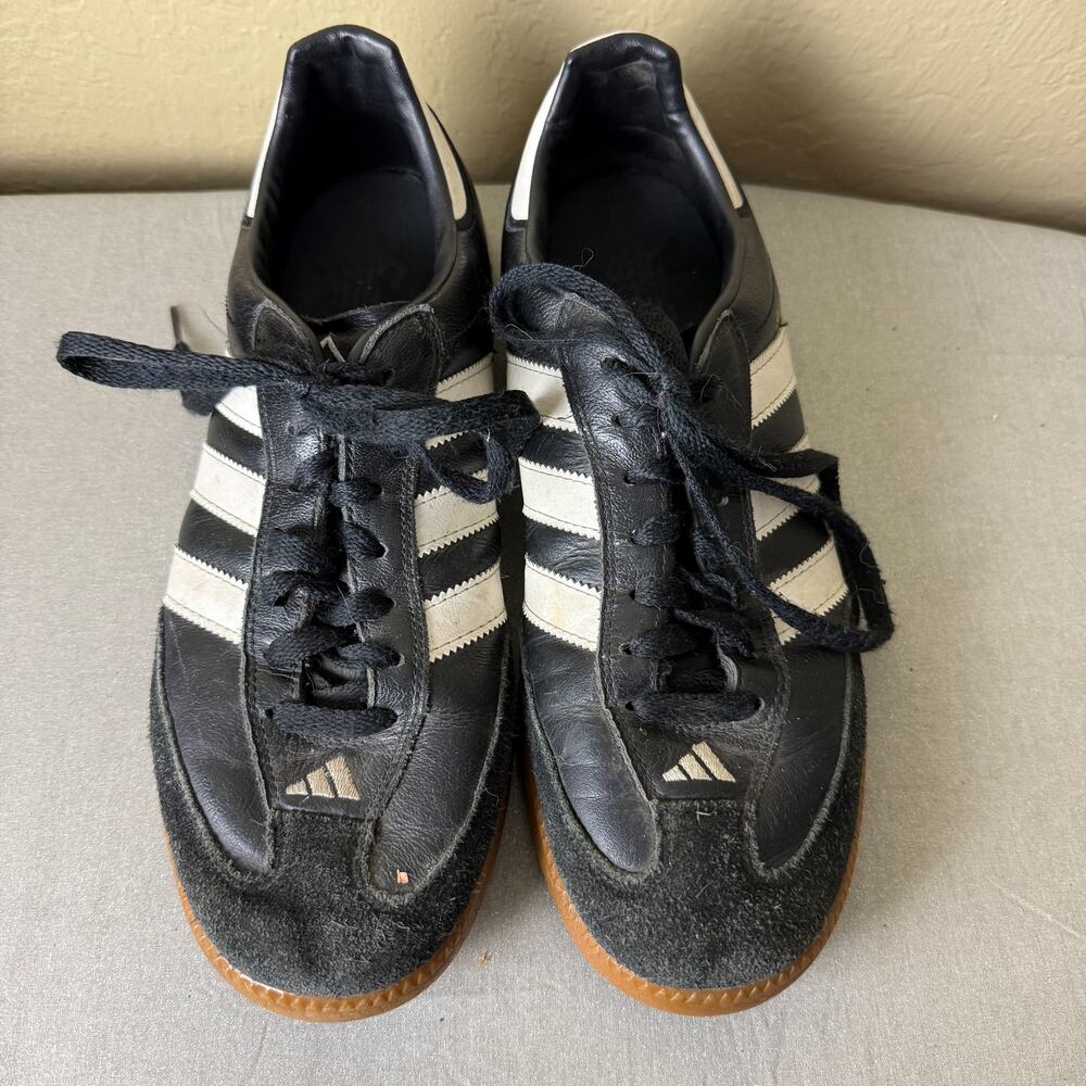 Adidas Samba Millennium Men’s 10 Black White Leather Gum Indoor Soccer Shoes